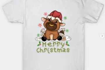 cow christmas, cow, cows, hohoho, i love cows, kids, merry christmas, santa hat, xmas shirt