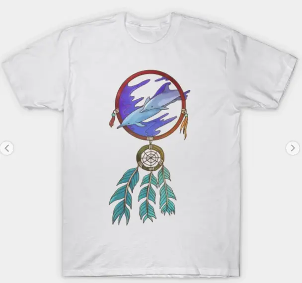 Dreamcatcher Dream Catcher Spiritual Dolphins Feathers T-Shirt