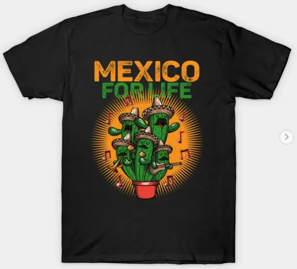 Mexican Cinco De Mayo Cactus Mexican Sombrero Guitar Fiesta T-Shirt