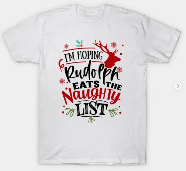 Funny Naughty List Christmas Graphic Xmas T-Shirt