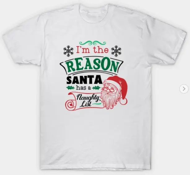 Naughty List Christmas Graphic Xmas Funny Ugly Sweater Humor T-Shirt