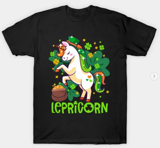 Unicorn Lepricorn St Patricks Day Leprechauns Girls Women T-Shirt