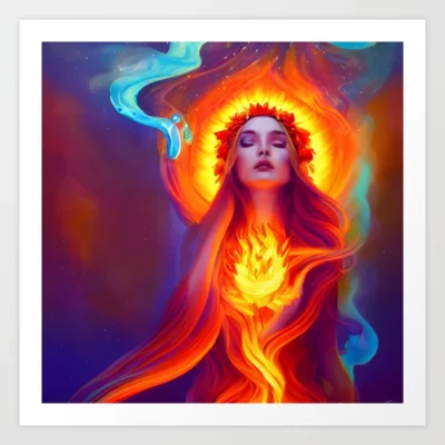 Goddess of fire Art Print