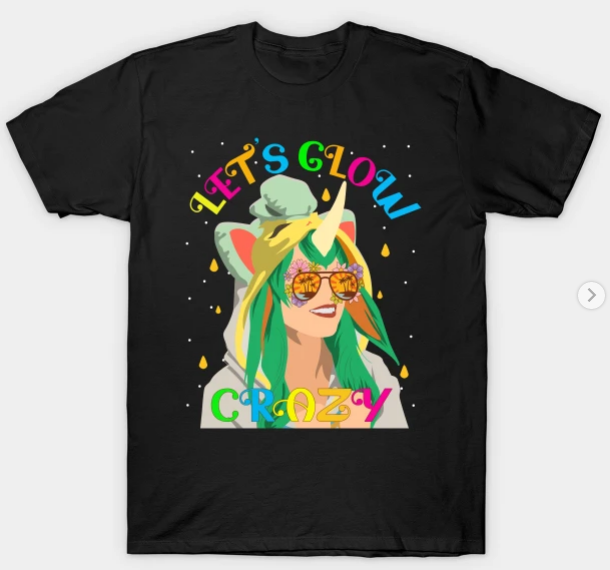 Let’s Glow Crazy 80’s Unicorns T-Shirt