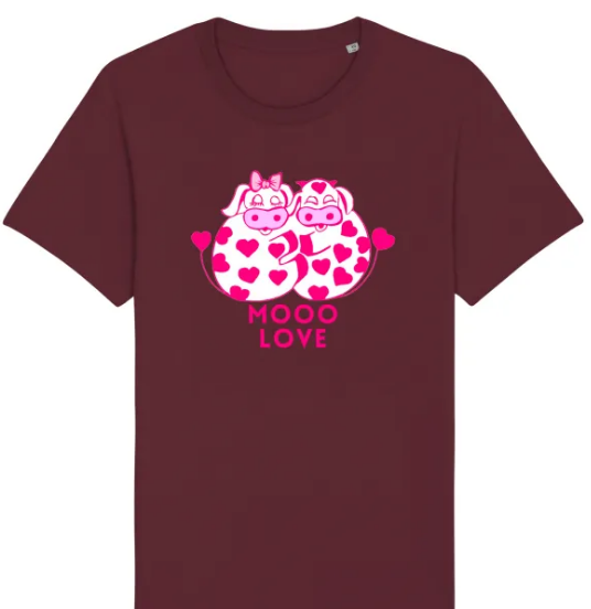 Tricou personalizat Iubire de vaca roz Moo Love