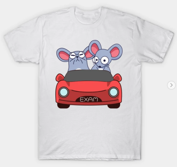 driving license, car, driver, driving, driving humor, driving instructor, driving school, driving test, mice, mouse, mouse cartoon, mouse ears, rodent, mouse lover, driving exam shirt