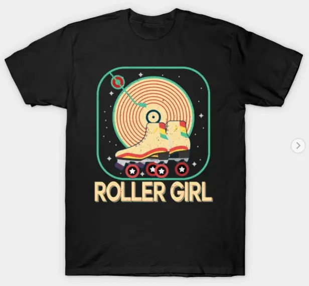 Roller Girl Skater Retro Skating a 70s 80s Vintage Skating T-Shirt