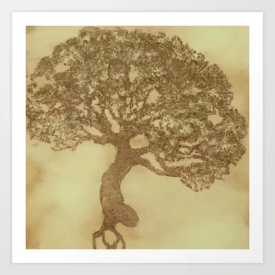 A Tree Of Life Modern Ink Art #24 Art Print