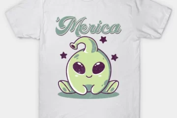 aliens merica retro cute animals men women youth kawaii aesthetic t shirt