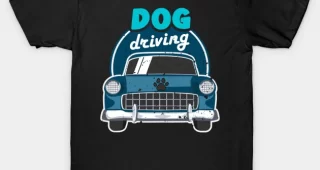 Dog Driving A Car Retro Vintage I’m not old I’m classic T-Shirt