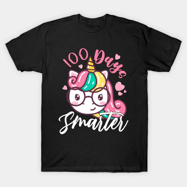 girls 100 days smarter unicorn tee girly 100 days of school t shirt