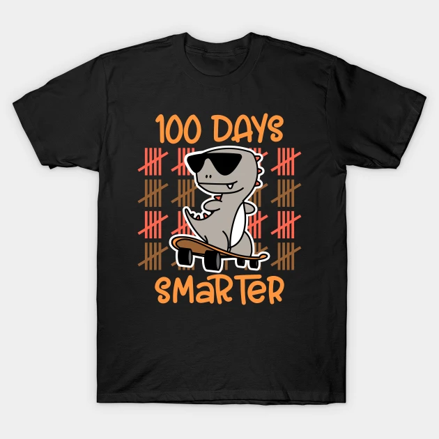 happy 100 days of school happy 100th dinosaurs skateboard t shirt