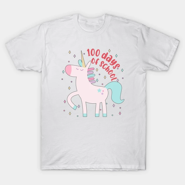 Happy 100 Days Of School Unicorn 100 Days Smarter Kids Tee T-Shirt