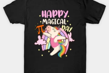 happy pi day magical rainbow unicorn with pastel cutie pi t shirt
