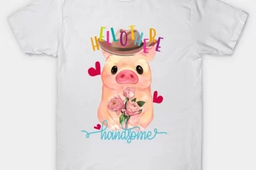 cute pig holding roses on valentines day hello there handsome t shirt