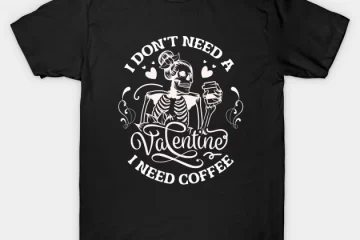 coffee valentines day funny skeleton t shirt