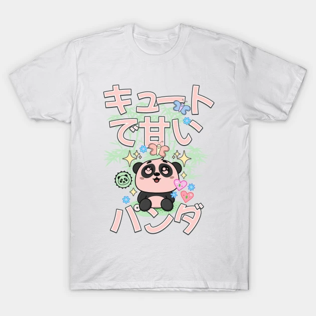 cute kawaii panda for kids women girls boys sweet panda japanese funny t shirt