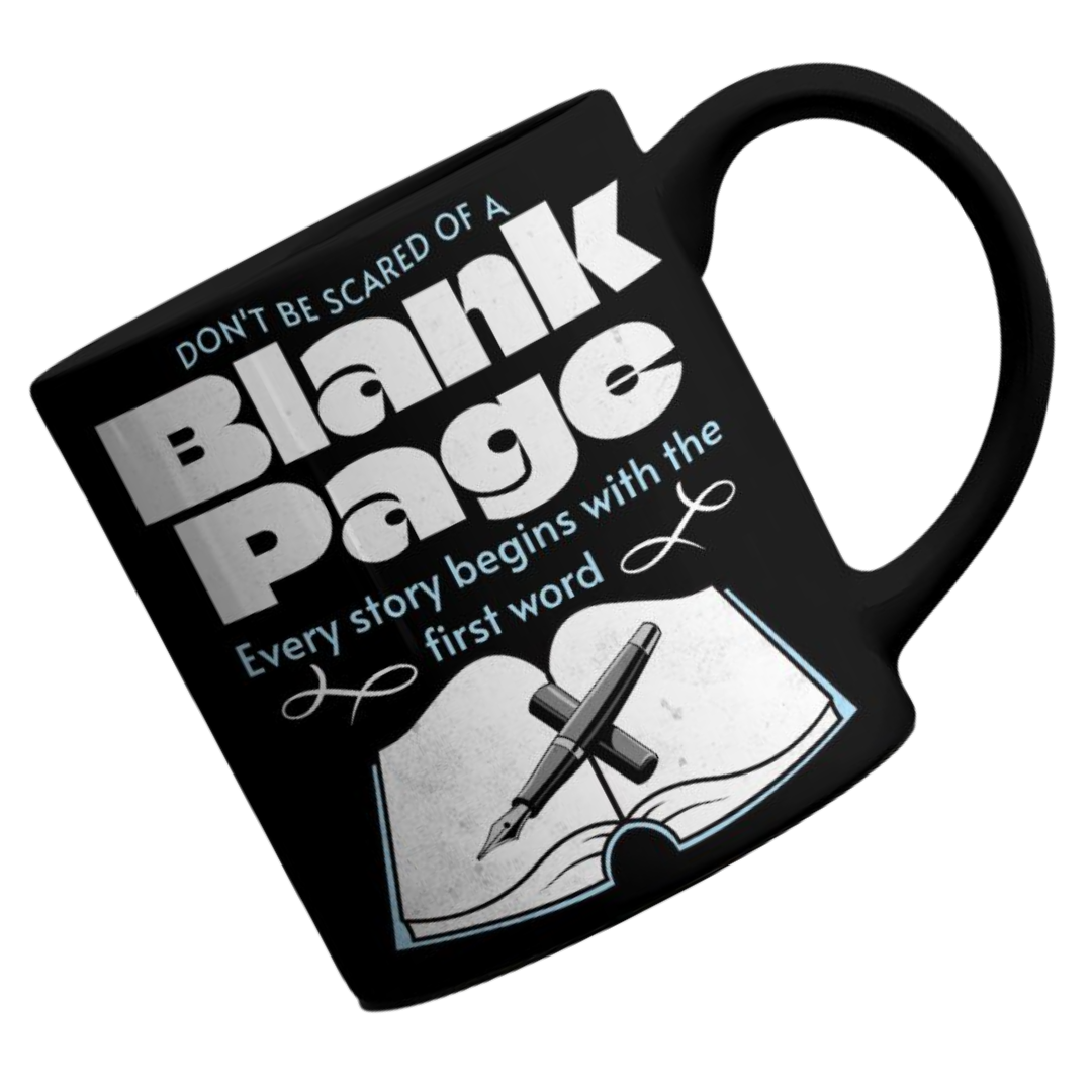 blank page book lovers mug