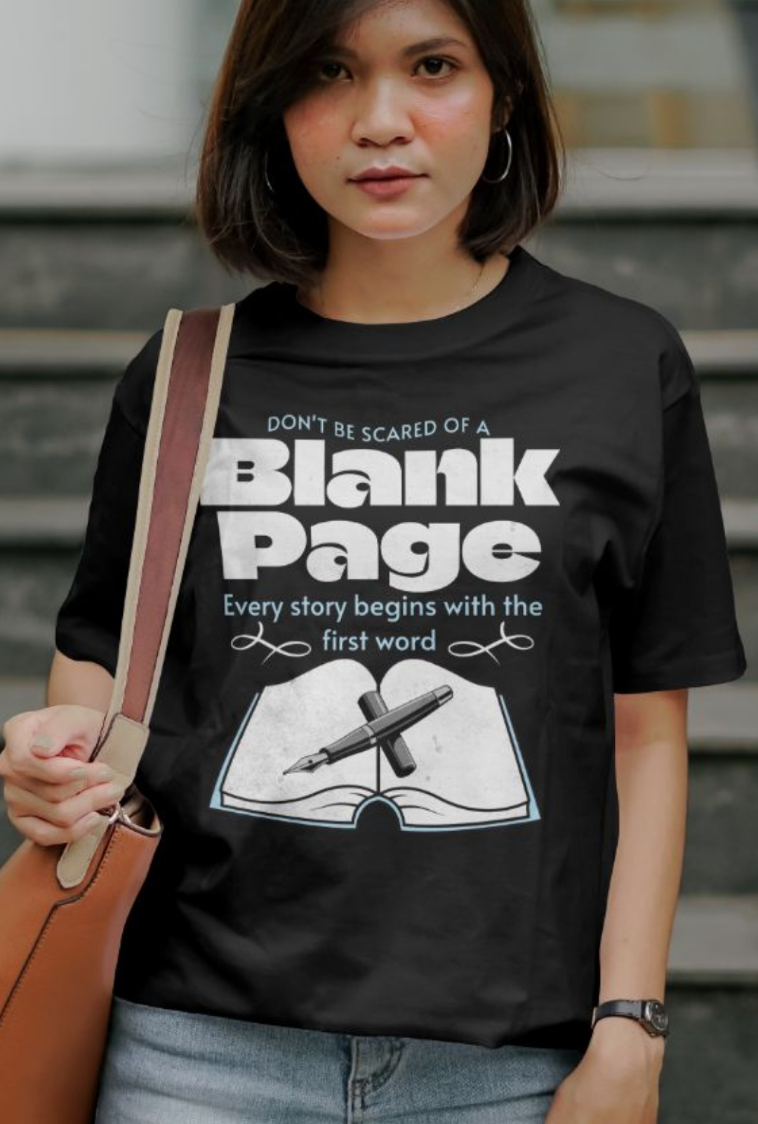 blank page book reader shirt