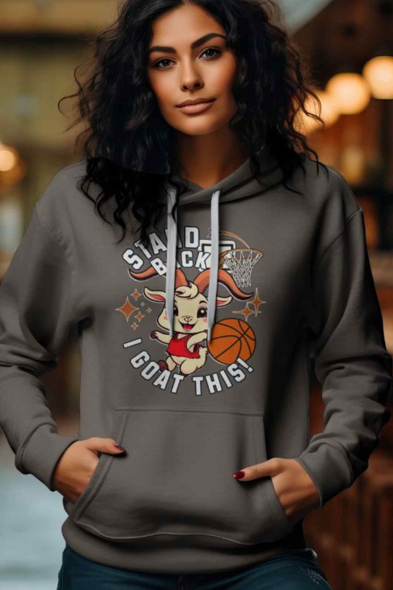 Kawaii Goat Basketball Stand Back I Goat This hoodie