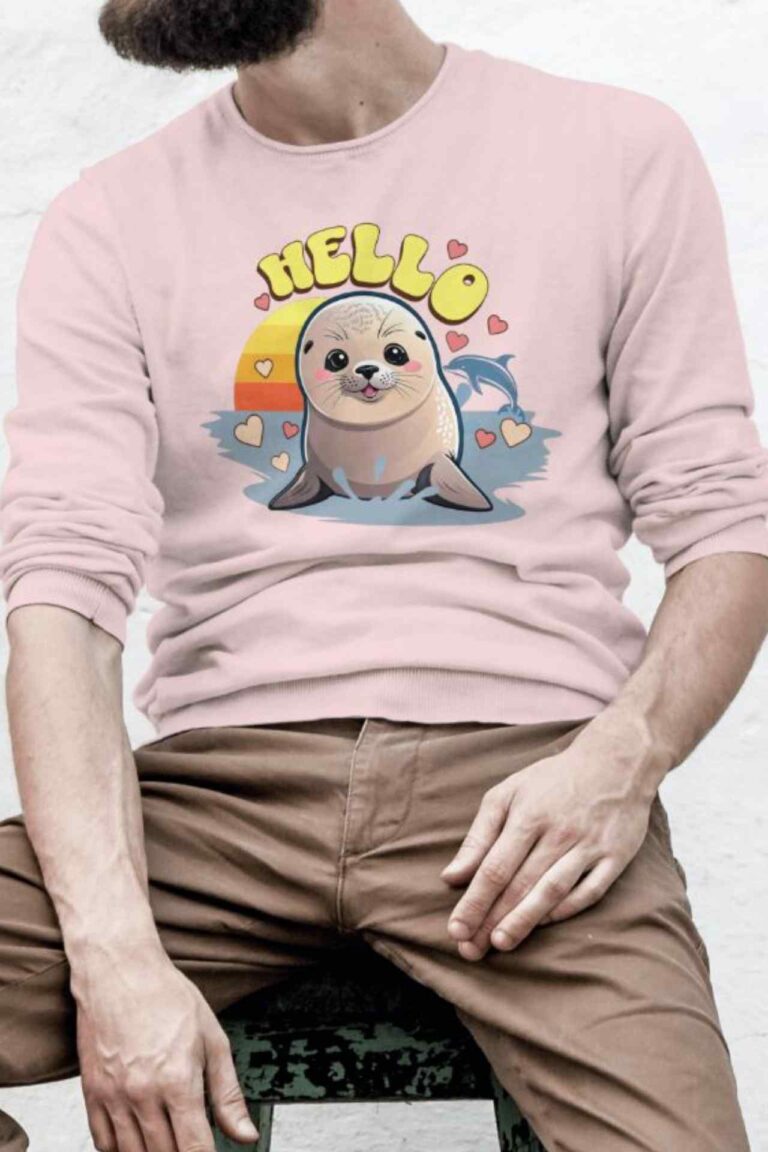 cute seal hello marine life long sleeve shirt