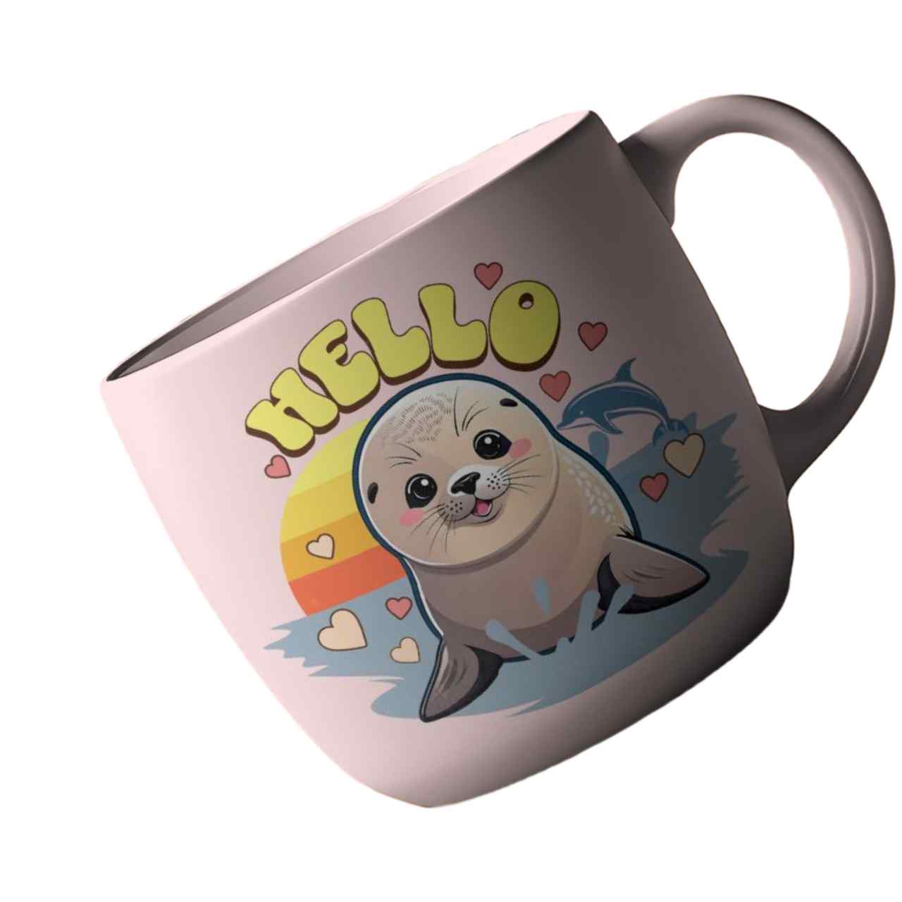 cute seal hello marine life mug