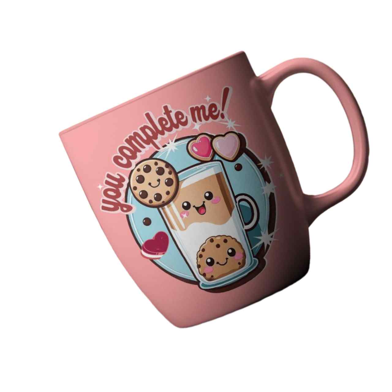 milk and cookie Valentines Day kawaii mug