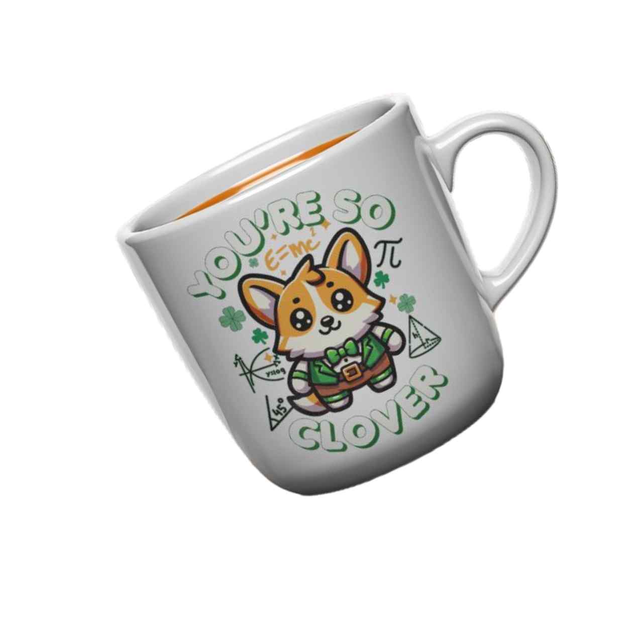 cute corgi St. Patrick's Day you're so clover mug